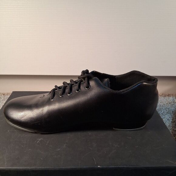 Star Tone Theatrical Tap Shoes Lace Up Black Kid's Unisex Heel Toe, Size 5M - Picture 7 of 13